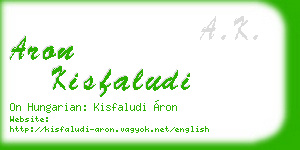 aron kisfaludi business card